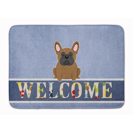 Carolines Treasures French Bulldog Brown Welcome Machine Washable Memory Foam Mat BB5594RUG